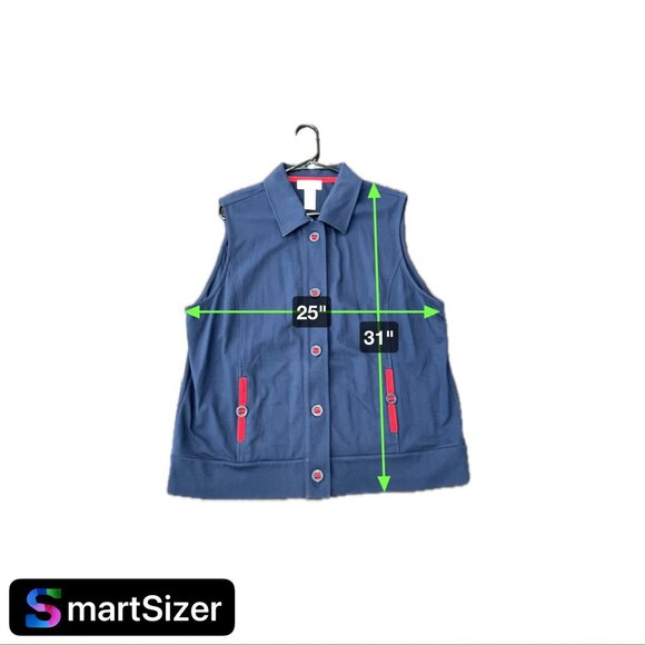 Drapers & Damons Navy Sleeveless Button-Up Vest Sz 1X - Picture 7 of 8